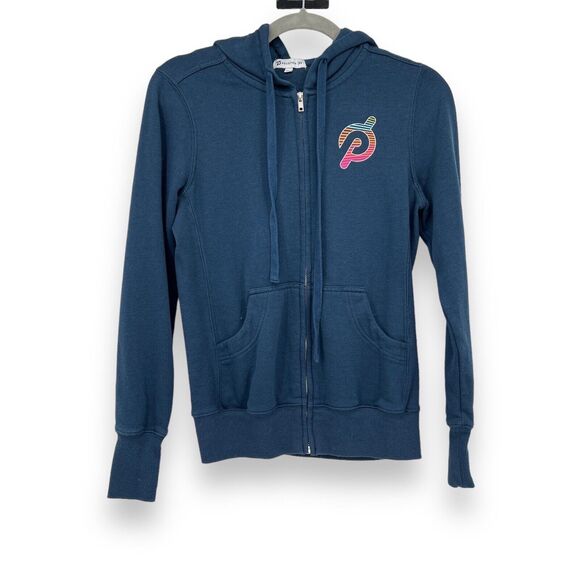 PELOTON Blue Full Zip Hoodie Sweatshirt Size XS Together We Go Far - Picture 1 of 6